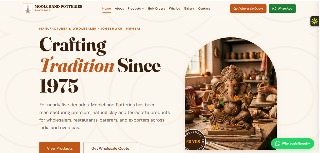 Moolchand Potteries — B2B Wholesale